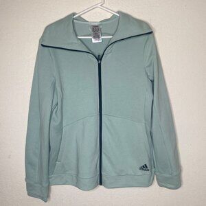 Adidas Womens Mint Green Full-Zip Jacket L/G Lightweight Casual Sweatshirt